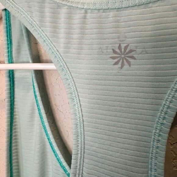 Athleta Light Blue Monochrome Stripe Racerback Athletic Tank Top - Size S - EUC - Picture 6 of 6